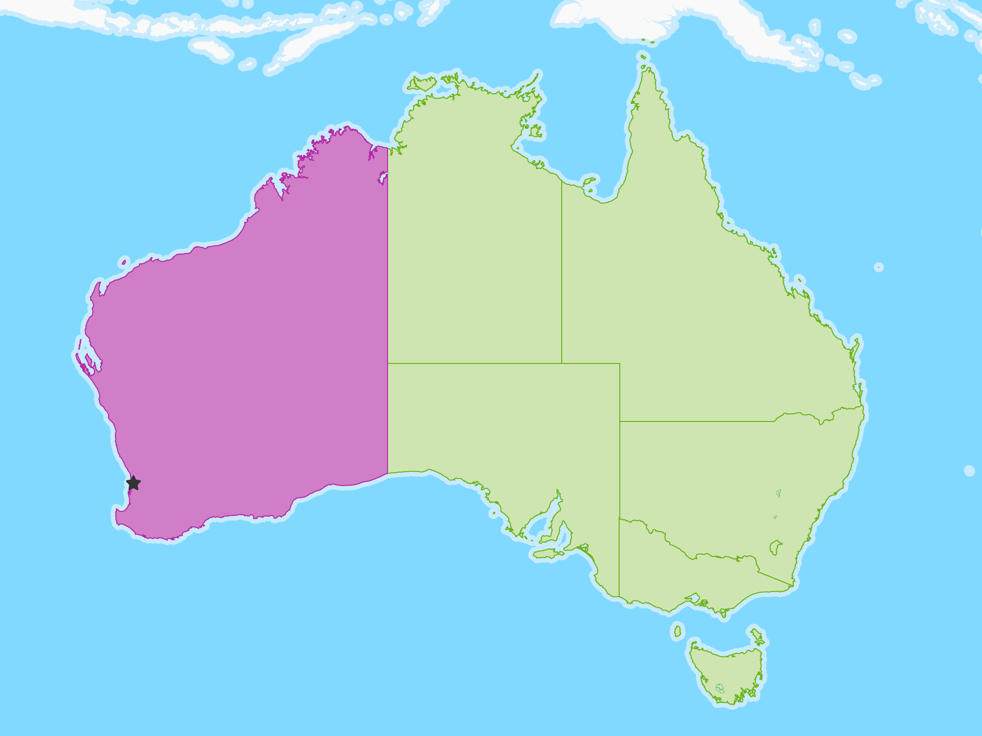 Map of Western Australia