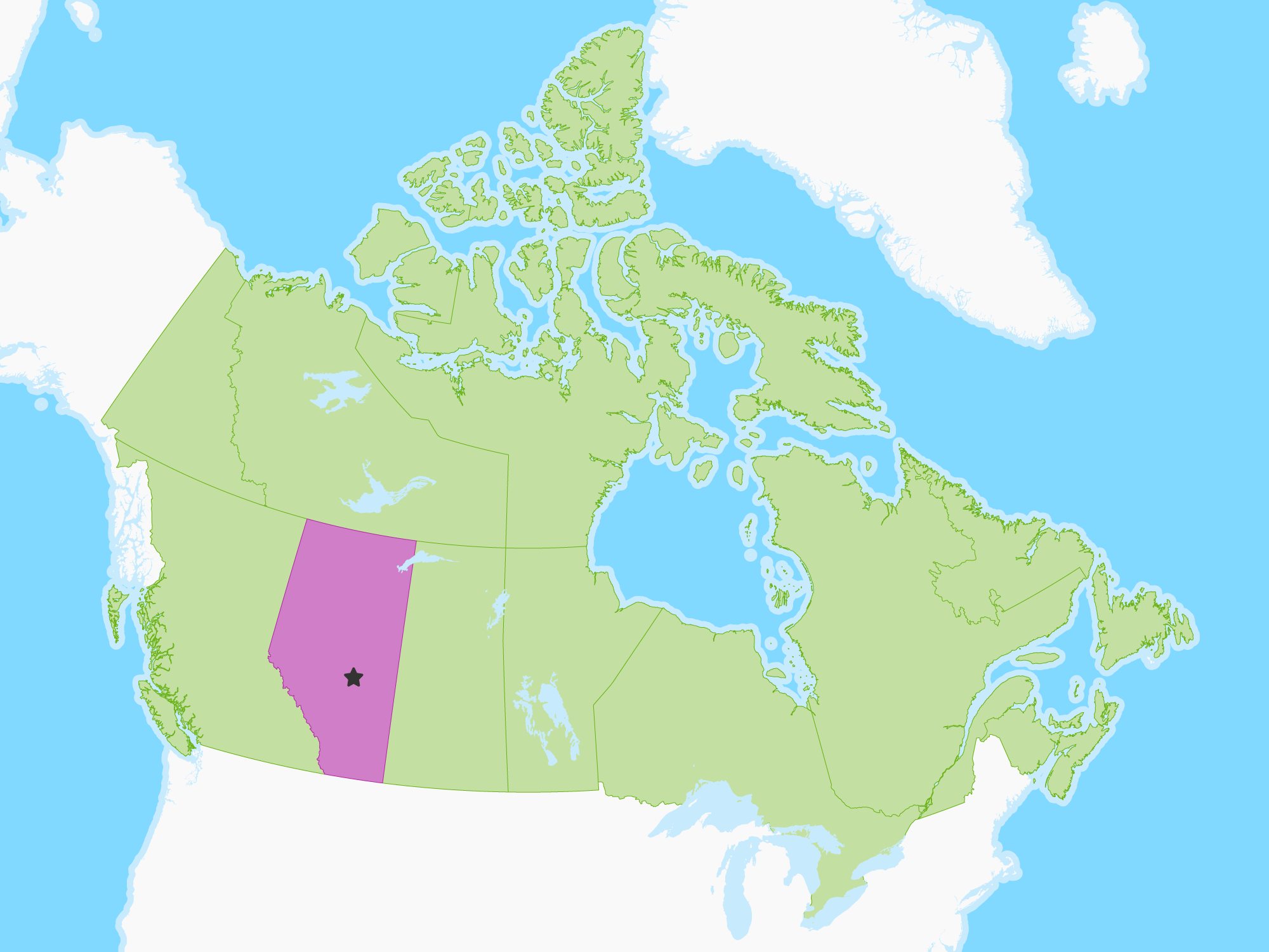 Map of Alberta