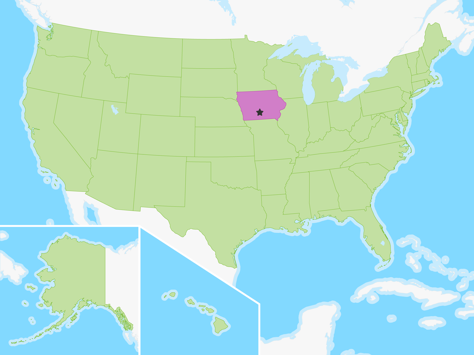 Map of Iowa